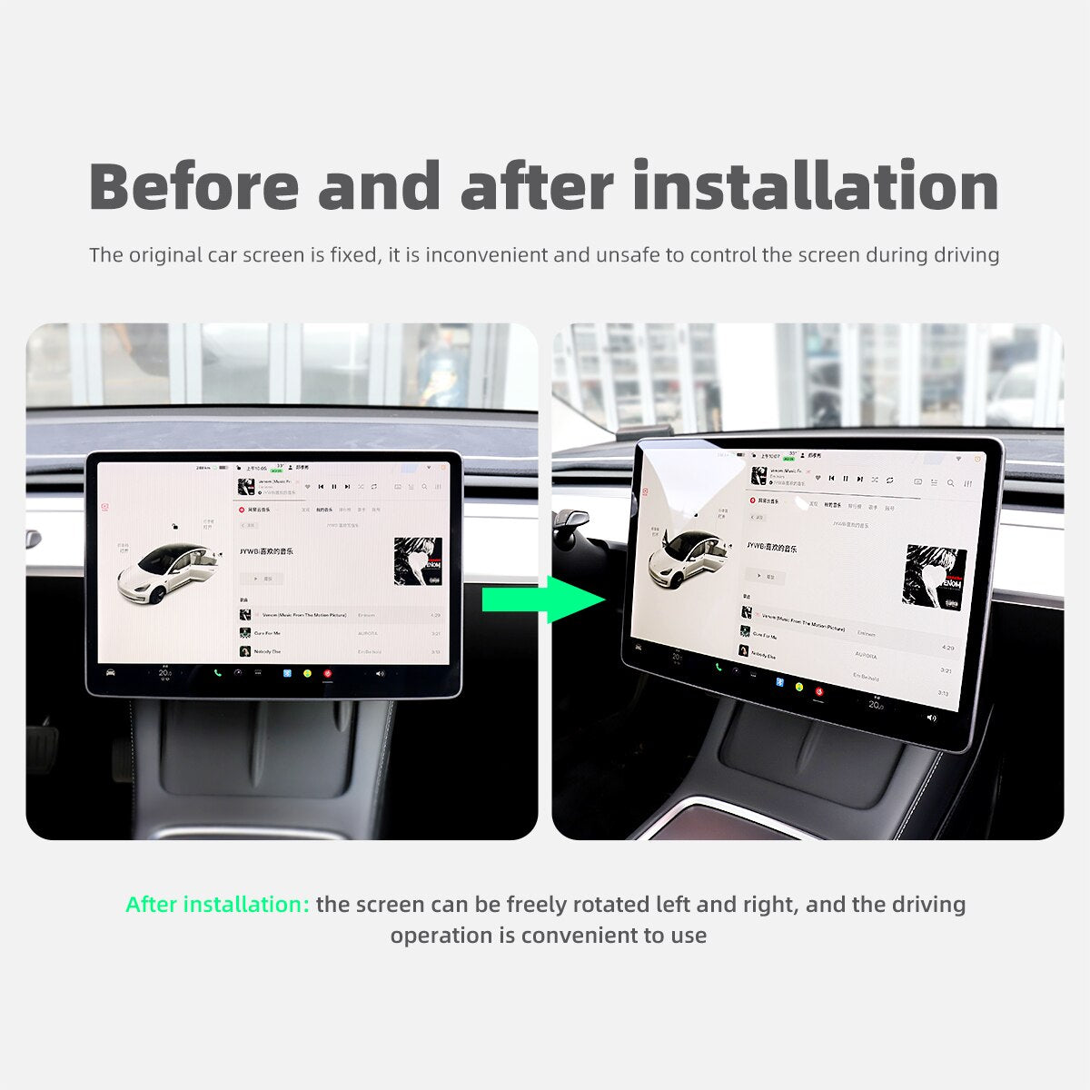 For Tesla Model 3 Model Y Car Screen Rotation Bracket Interior Modification Accessories Central Control Screen Rotation Adjuster