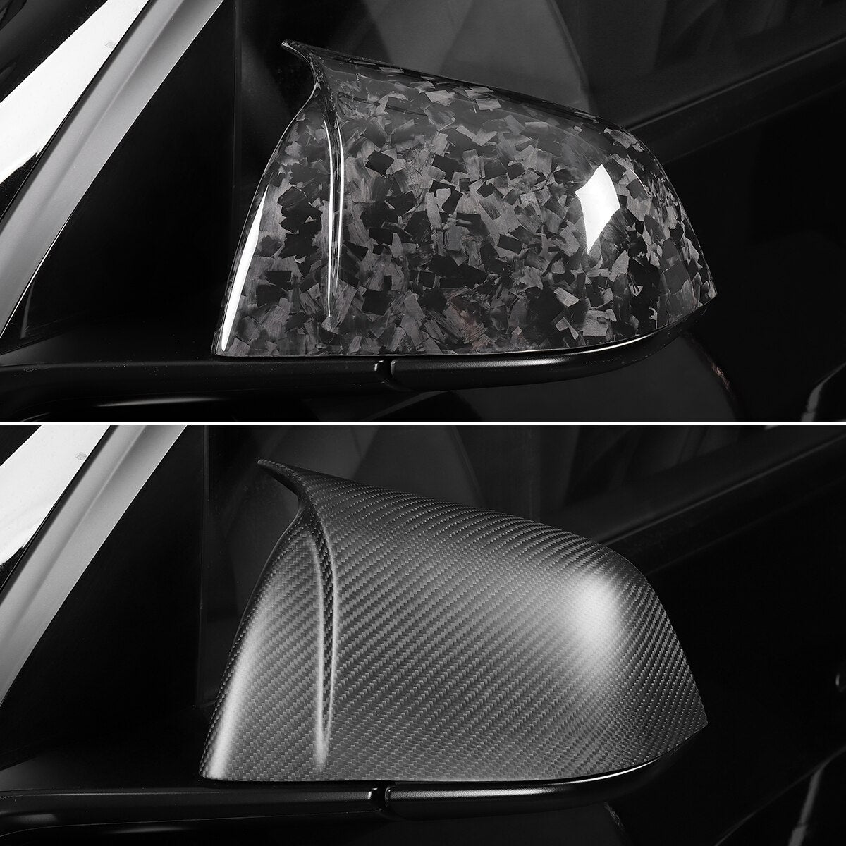 For Tesla Model Y 2017-2023 Carbon Fiber Rearview Mirror Cover Car Modification Accessories Side Mirror Protection Cover Caps