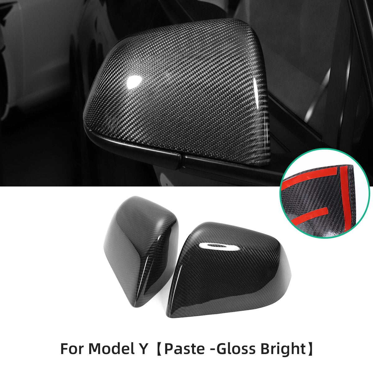 For Tesla Model Y 2017-2023 Carbon Fiber Rearview Mirror Cover Car Modification Accessories Side Mirror Protection Cover Caps