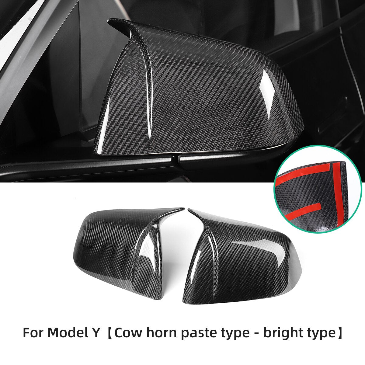 For Tesla Model Y 2017-2023 Carbon Fiber Rearview Mirror Cover Car Modification Accessories Side Mirror Protection Cover Caps