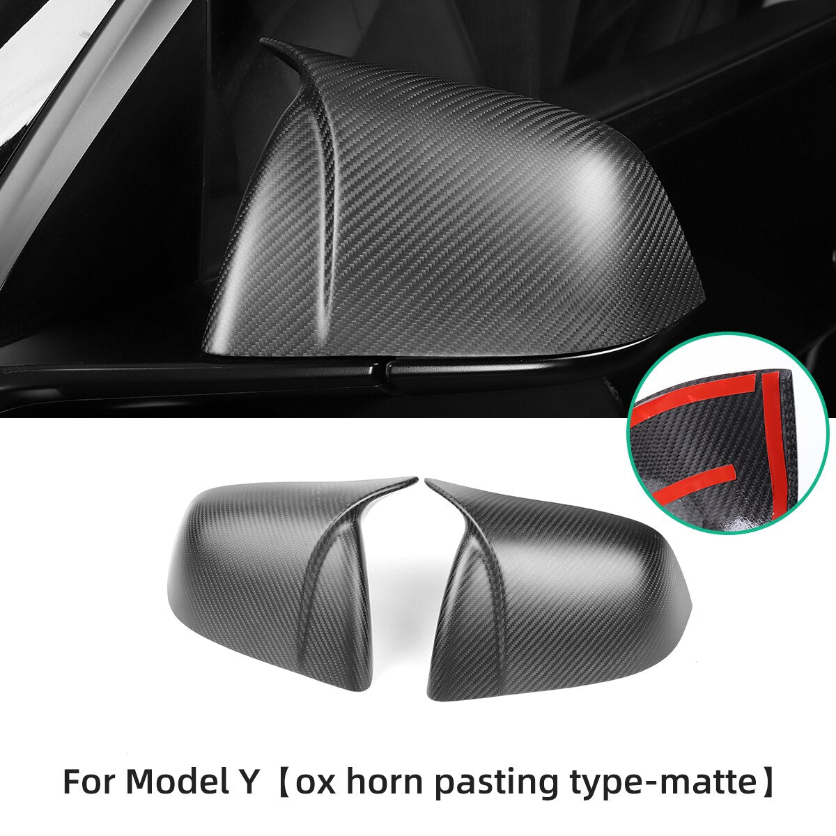 For Tesla Model Y 2017-2023 Carbon Fiber Rearview Mirror Cover Car Modification Accessories Side Mirror Protection Cover Caps