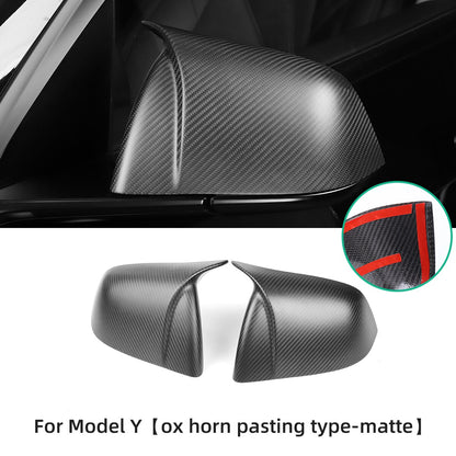 For Tesla Model Y 2017-2023 Carbon Fiber Rearview Mirror Cover Car Modification Accessories Side Mirror Protection Cover Caps