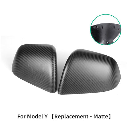 For Tesla Model Y 2017-2023 Carbon Fiber Rearview Mirror Cover Car Modification Accessories Side Mirror Protection Cover Caps