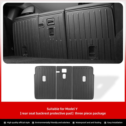 For Tesla Model Y 2021-2023 Rear Trunk Seat Backrest Cushion Anti-Kick Mat Car Accessories TPE Trunk Protection Pad