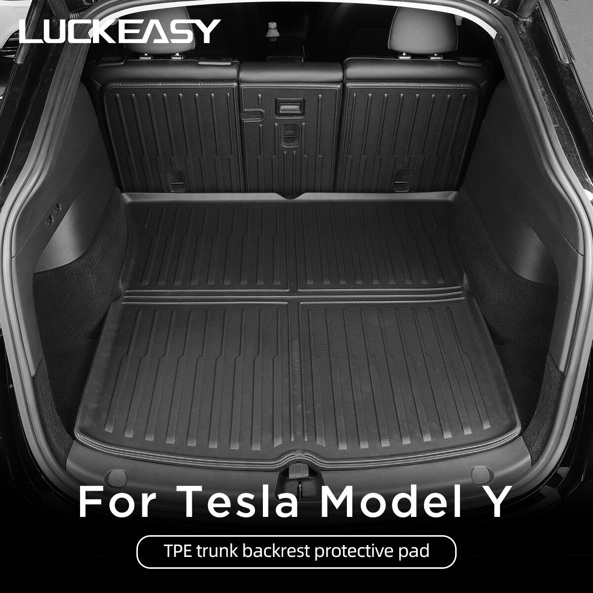 For Tesla Model Y 2021-2023 Rear Trunk Seat Backrest Cushion Anti-Kick Mat Car Accessories TPE Trunk Protection Pad