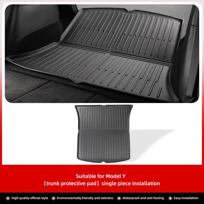 For Tesla Model Y 2021-2023 Rear Trunk Seat Backrest Cushion Anti-Kick Mat Car Accessories TPE Trunk Protection Pad