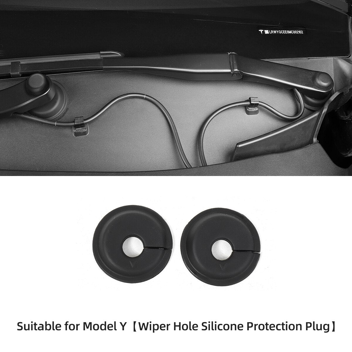 For Tesla Model Y 2021-2023 Silicone Wiper Hole Protector Plugs Kit Car Accessories 2Pcs
