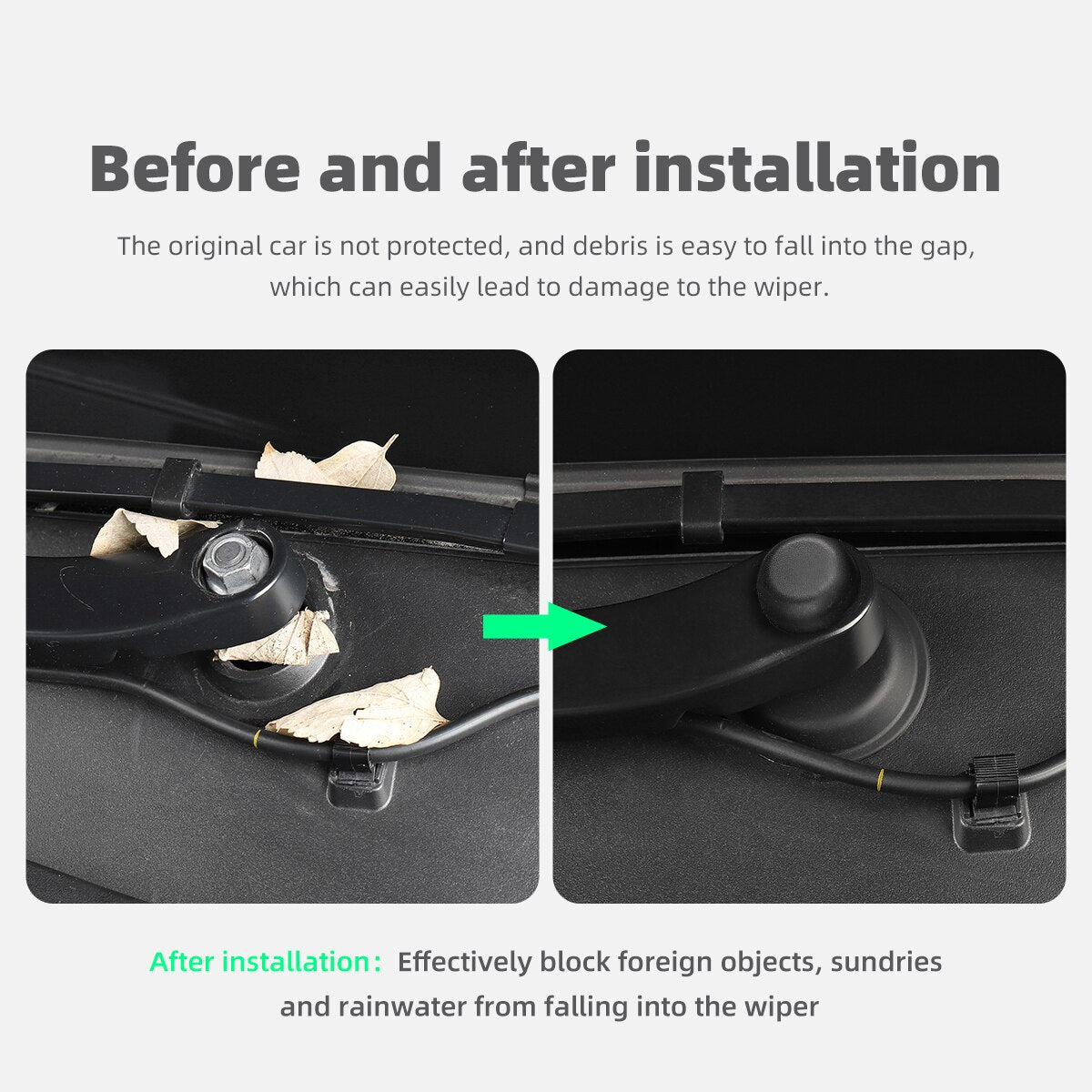 For Tesla Model Y 2021-2023 Silicone Wiper Hole Protector Plugs Kit Car Accessories 2Pcs