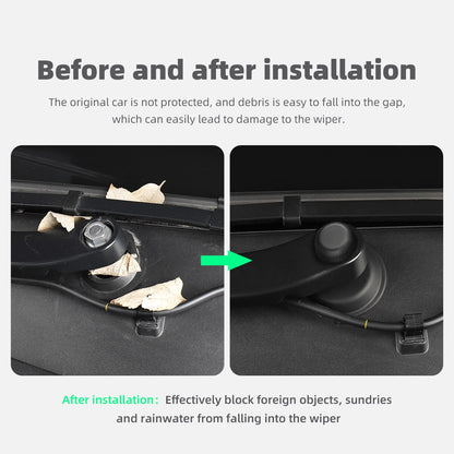 For Tesla Model Y 2021-2023 Silicone Wiper Hole Protector Plugs Kit Car Accessories 2Pcs