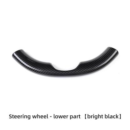 For Tesla Model3 Model Y 2021-2023 Car Steering Wheel Cover Carbon Fiber Steering Wheel Patch Modification Accessories