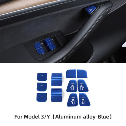For Tesla Model3 ModelY 2017-2023 Window Lifting Button Decoration Patch Interior Accessories Car Window Switch Button Sticker