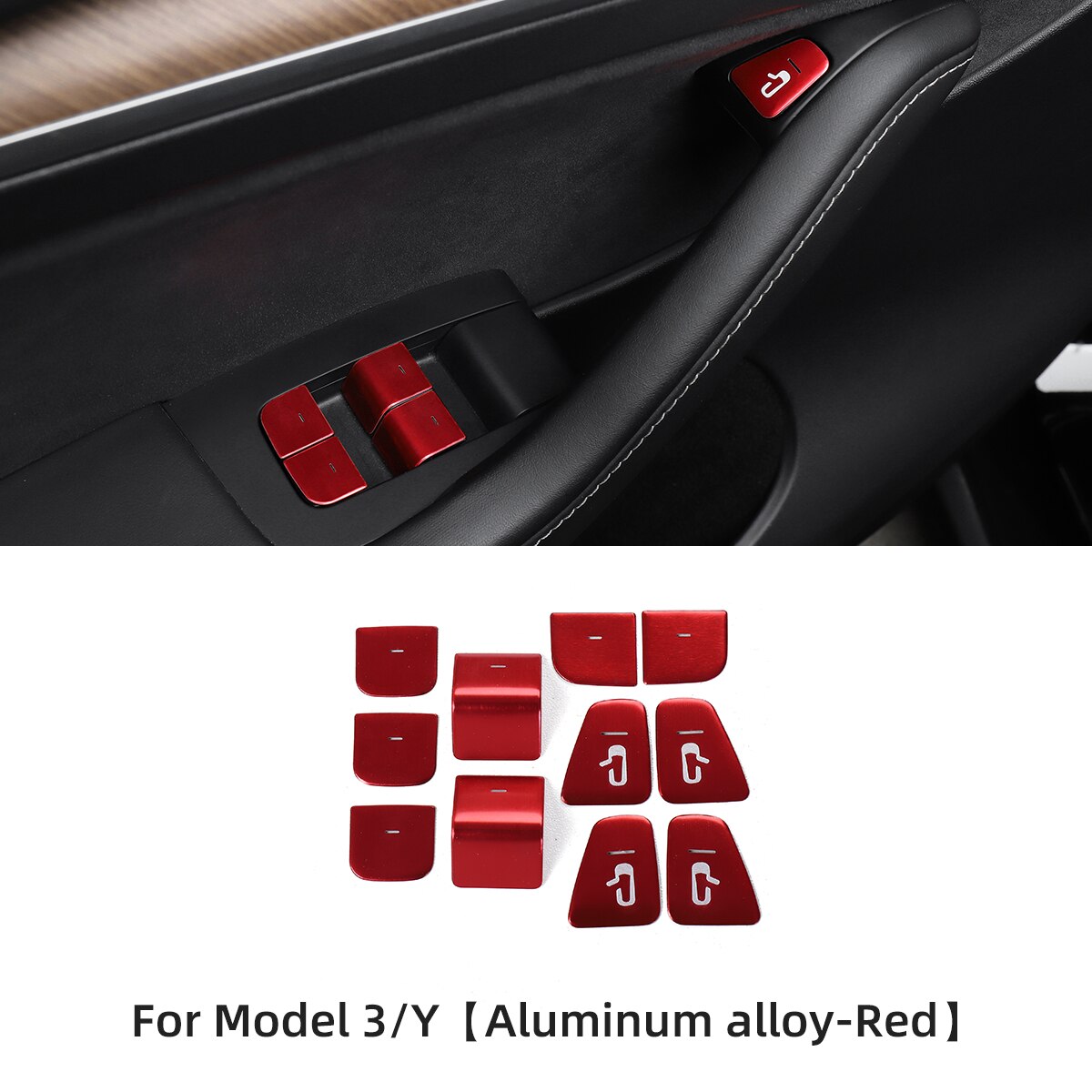 For Tesla Model3 ModelY 2017-2023 Window Lifting Button Decoration Patch Interior Accessories Car Window Switch Button Sticker