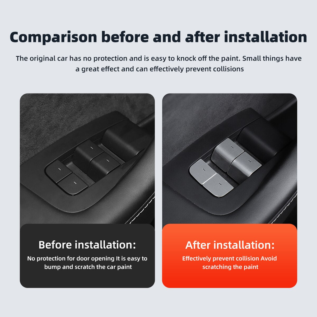 For Tesla Model3 ModelY 2017-2023 Window Lifting Button Decoration Patch Interior Accessories Car Window Switch Button Sticker