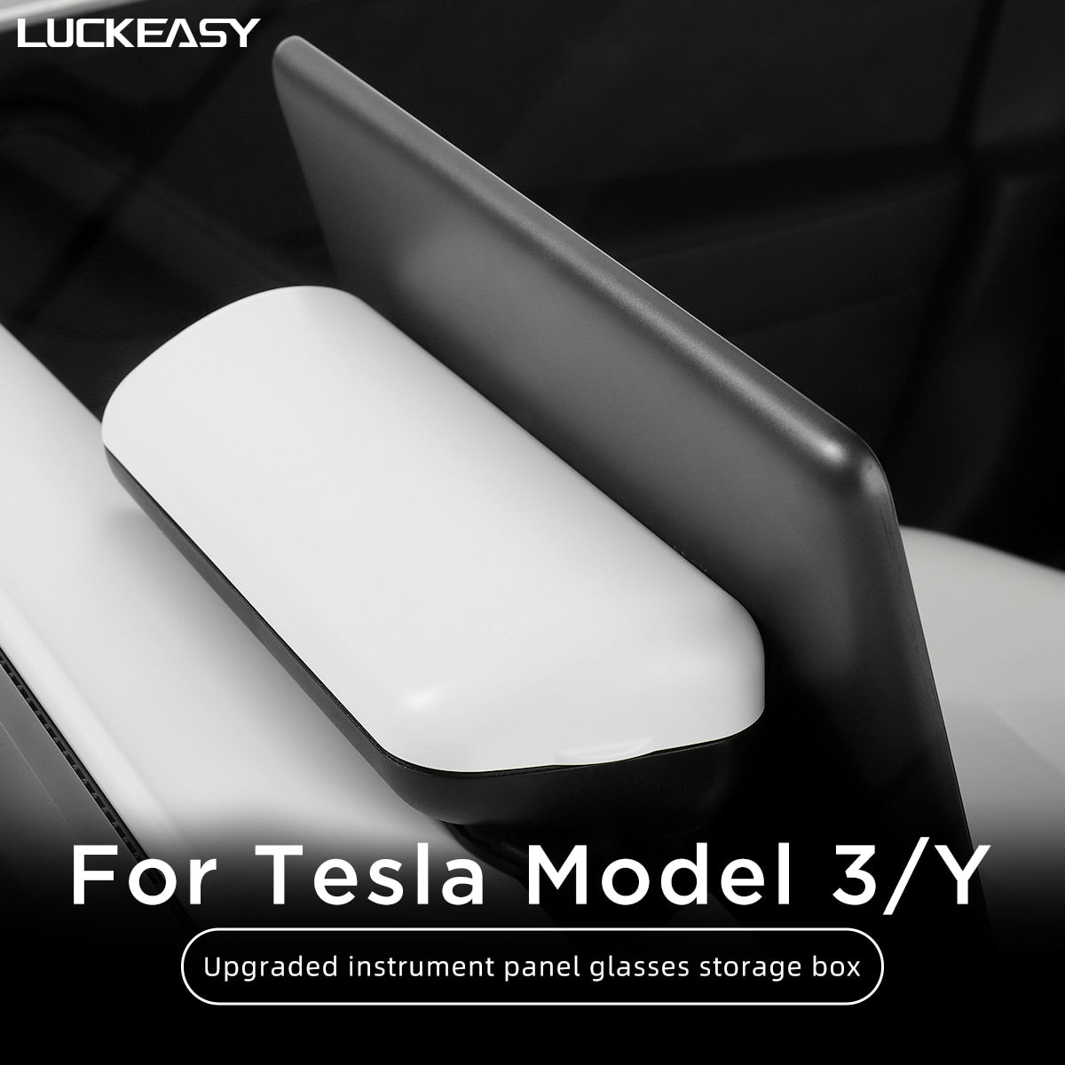 For Tesla Model3 ModelY 2021-2023 Car Modification Accessories ABS Glasses HolderStorage Box Dashboard Sunglasses Case Organizer