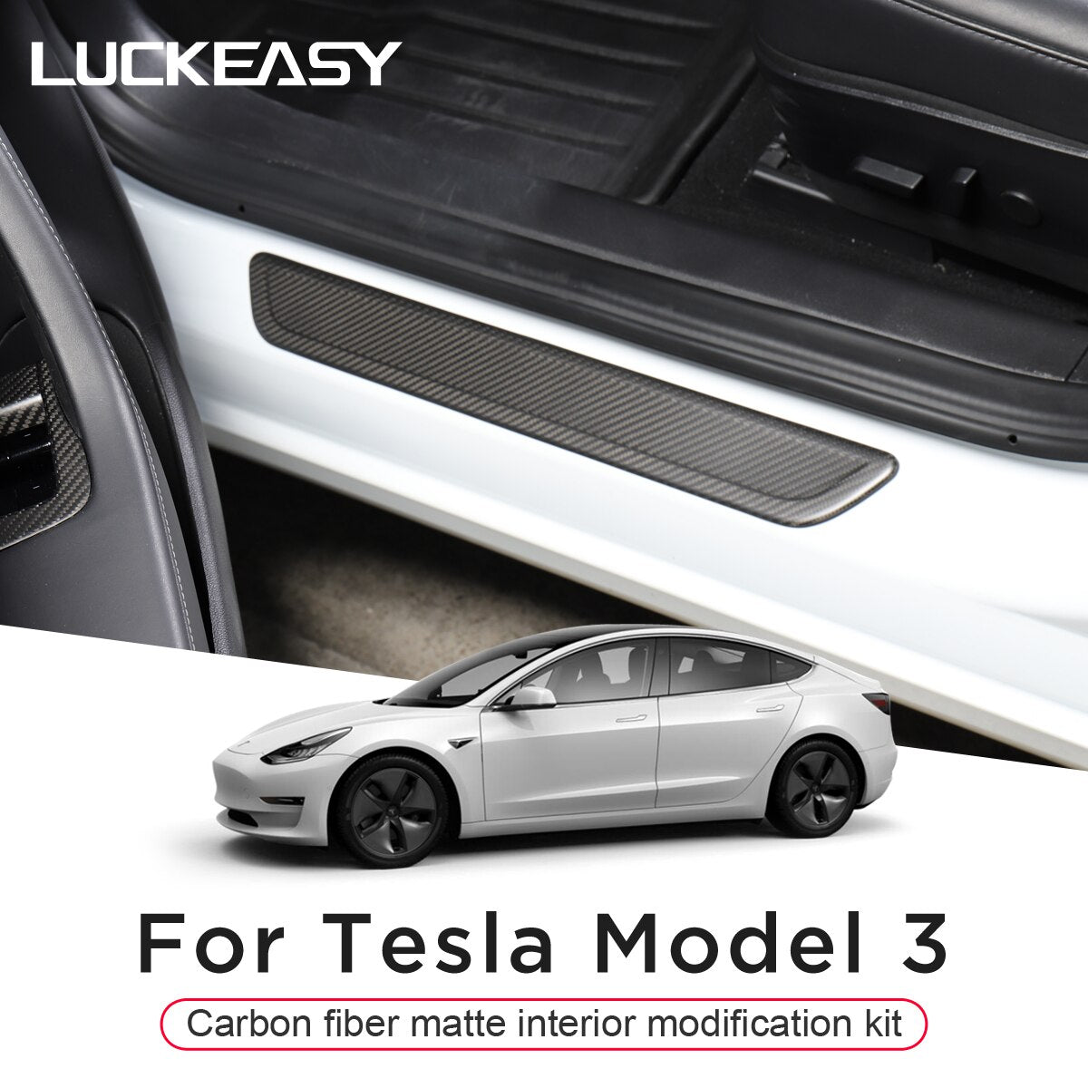 For Tesla Model3 model 3 Carbon Matte Window Button Center Control Door Lock Switch Complete Set Patch Car Accessories Interior