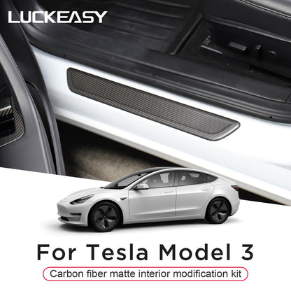 For Tesla Model3 model 3 Carbon Matte Window Button Center Control Door Lock Switch Complete Set Patch Car Accessories Interior