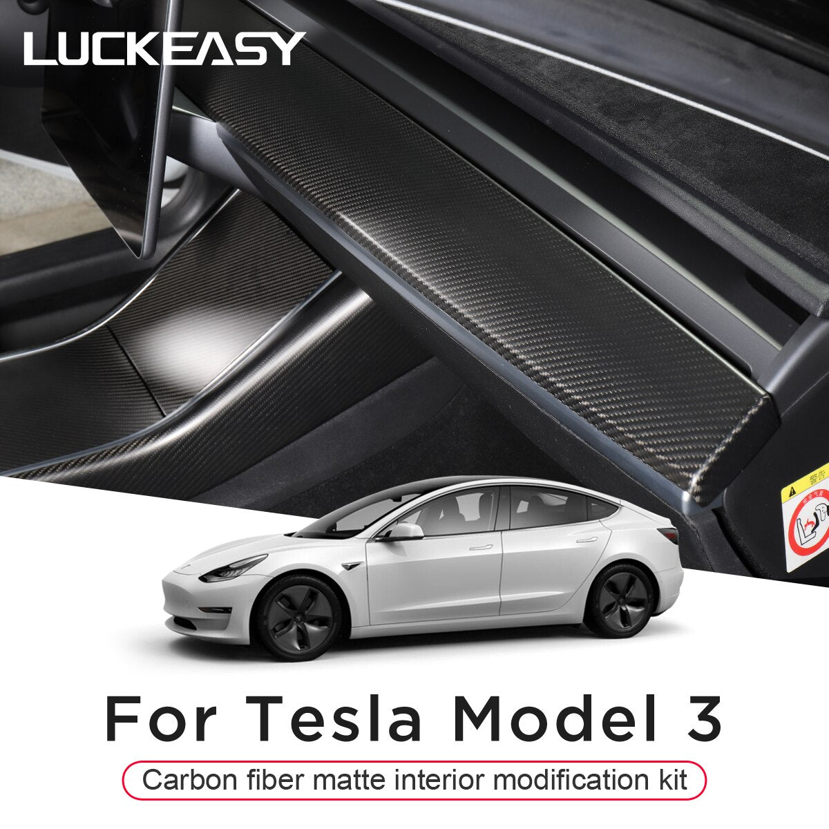 For Tesla Model3 model 3 Carbon Matte Window Button Center Control Door Lock Switch Complete Set Patch Car Accessories Interior