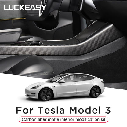 For Tesla Model3 model 3 Carbon Matte Window Button Center Control Door Lock Switch Complete Set Patch Car Accessories Interior