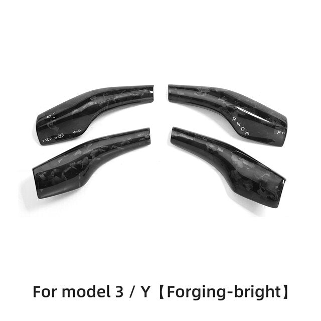 Forged Carbon Fiber Patch For Tesla Model Y 2021-2023 Car Steering Wheel Central Control Car Door Window Button Column Shift