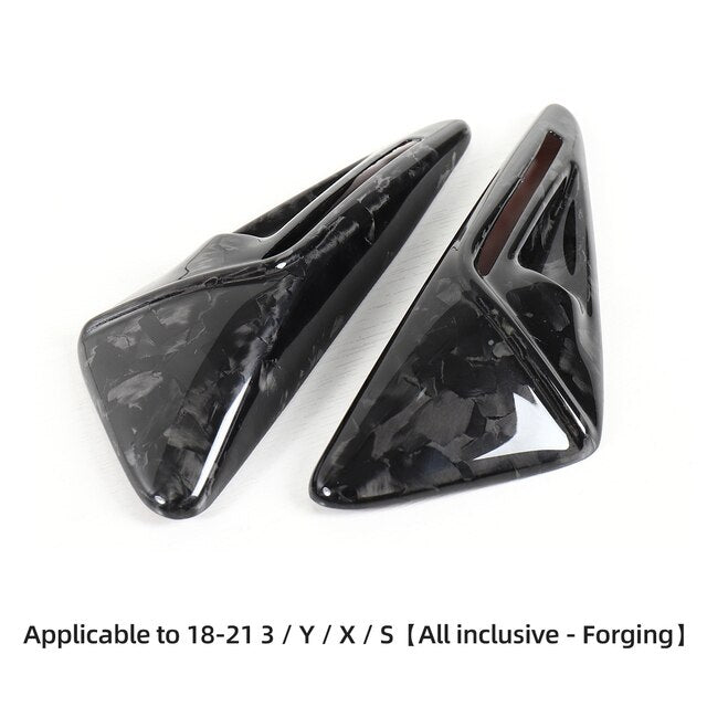 Forged Carbon Fiber Patch For Tesla Model Y 2021-2023 Car Steering Wheel Central Control Car Door Window Button Column Shift