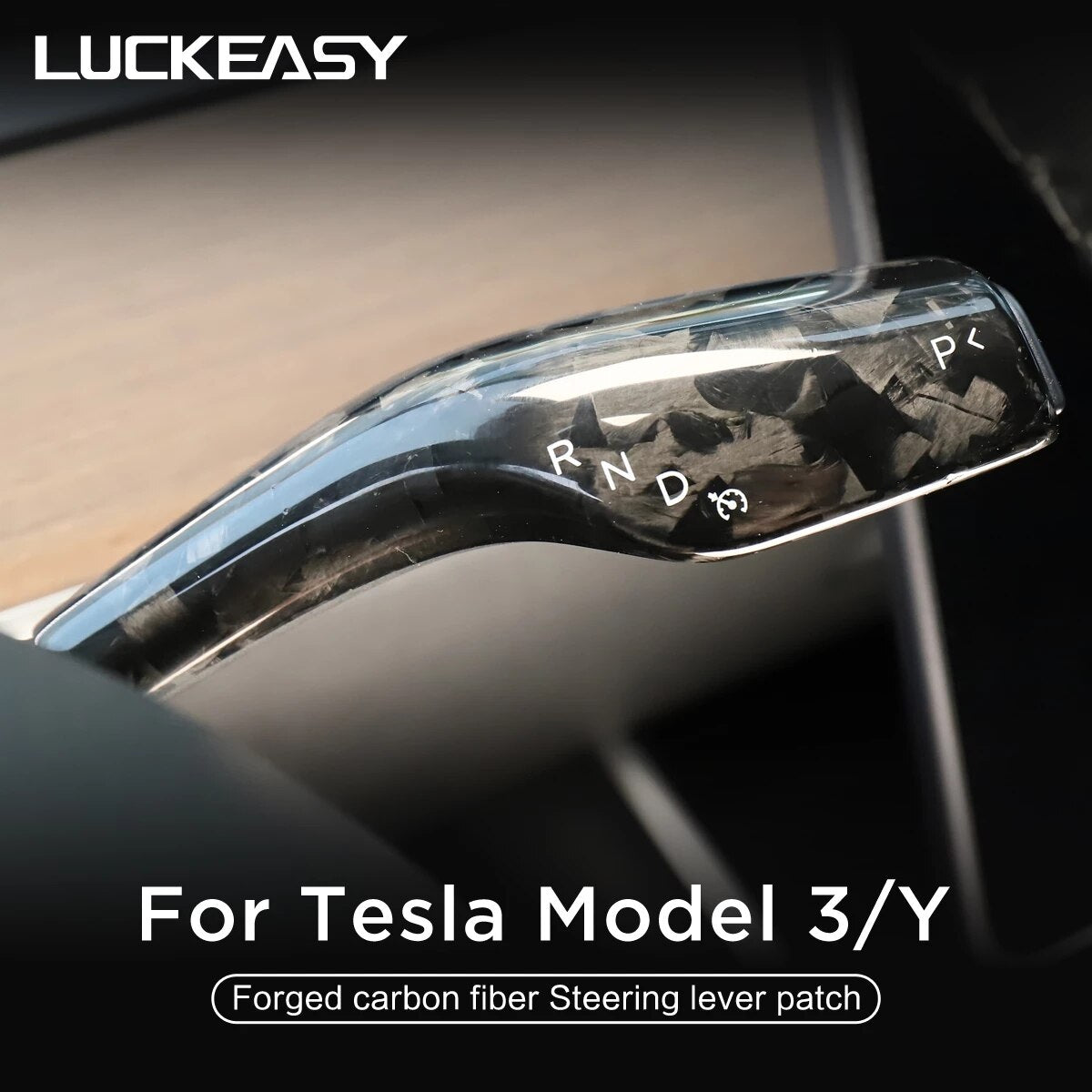 Forged Carbon Fiber Patch For Tesla Model Y 2021-2023 Car Steering Wheel Central Control Car Door Window Button Column Shift