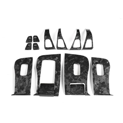 Forged Carbon Fiber Patch For Tesla Model Y 2021-2023 Car Steering Wheel Central Control Car Door Window Button Column Shift