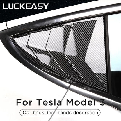 LUCKEASY Car Blinds Triangular Window For Tesla Model 3 Model3 2023 Modified Rear Door Shutter Decoration Exterior Accessories