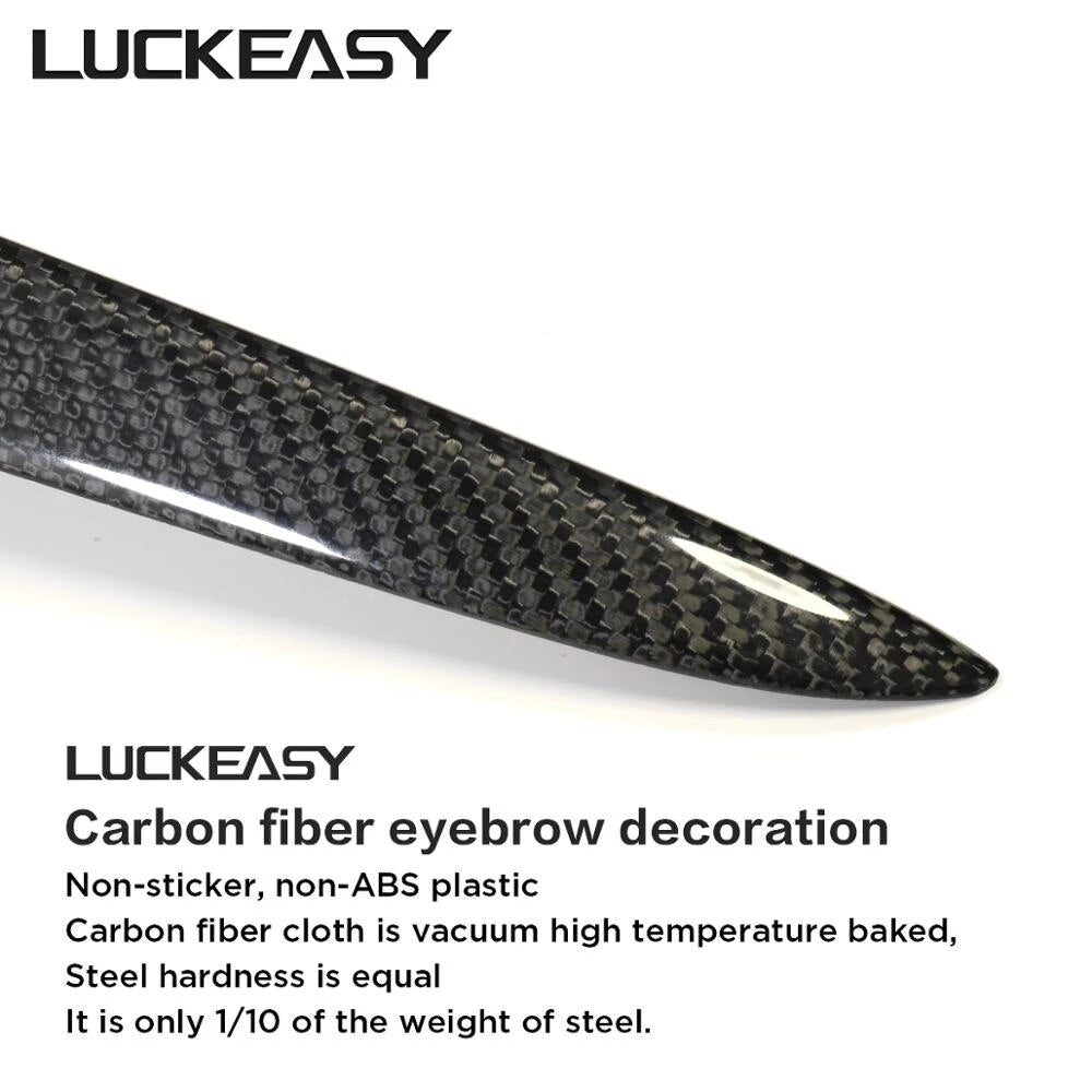 LUCKEASY Car Front Decoration Patch For Tesla Model 3 2017-2023 Wet Carbon Fiber Front Bumper Protection Patch 2Pcs/Set