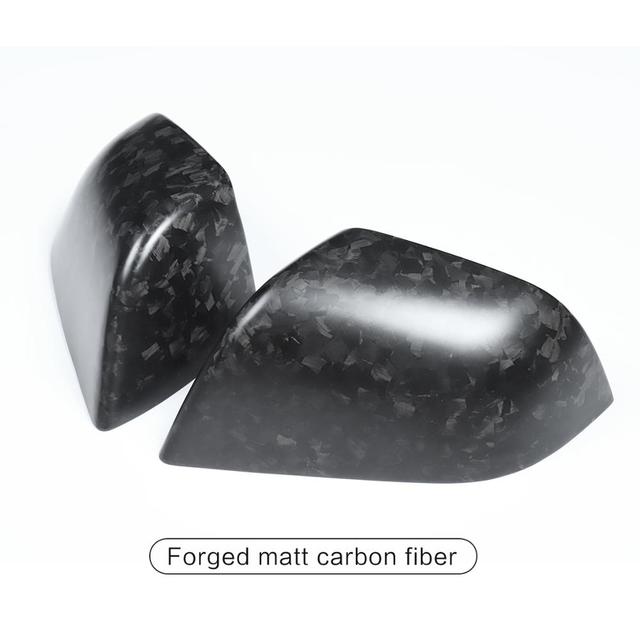 LUCKEASY Car Rearview Mirror Shell Decoration For Tesla Model 3 Model3 2023 Forged Carbon Fiber Side Mirror Cover Protective Cap