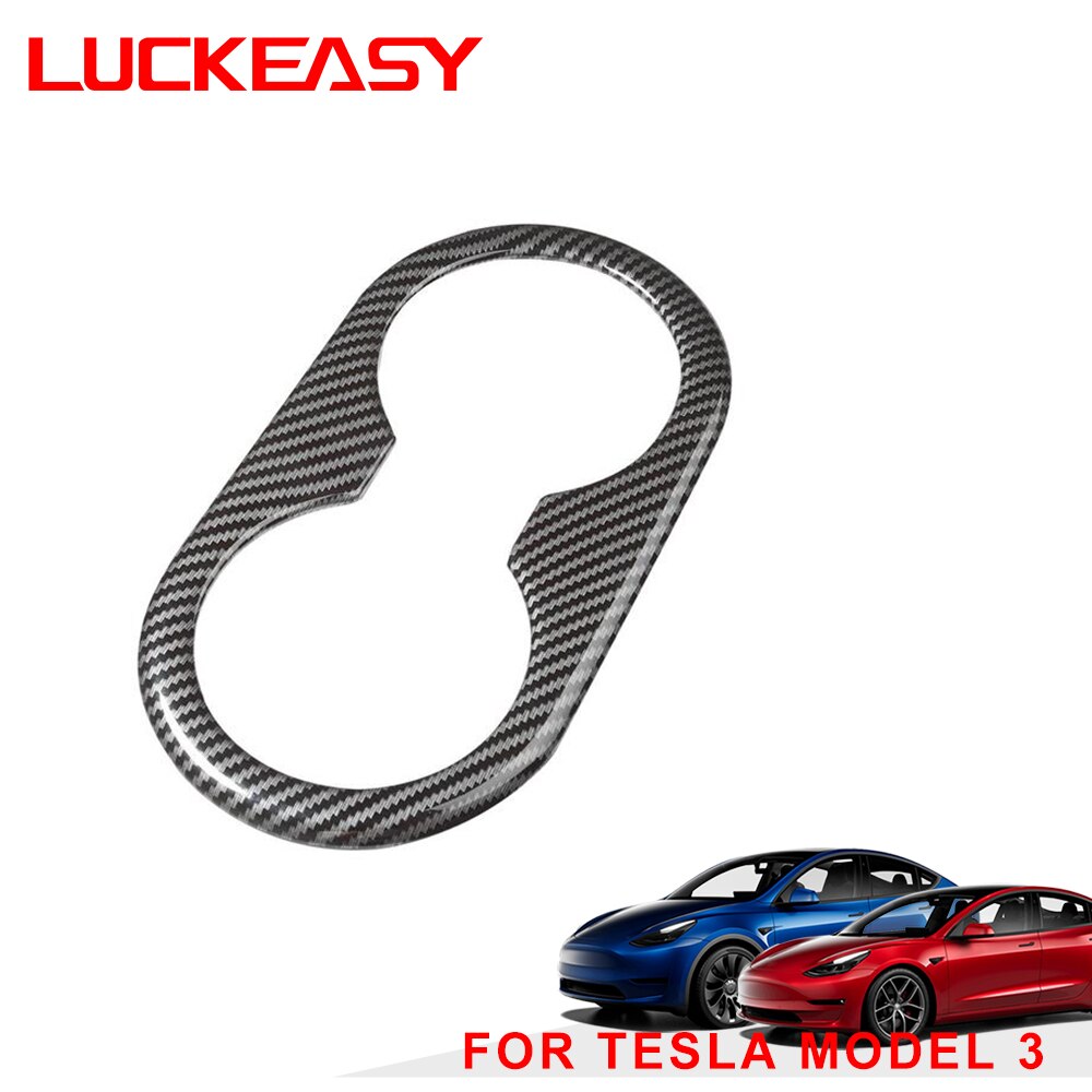LUCKEASY For Tesla Model 3 2017-2020 Car Accessories ABS Decorate Cover Car ABS Rear Seat Cup Slot Decorative Patch