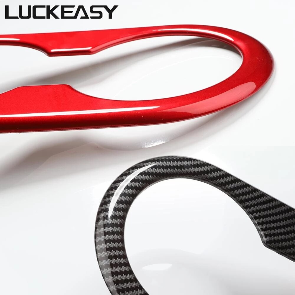 LUCKEASY For Tesla Model 3 2017-2020 Car Accessories ABS Decorate Cover Car ABS Rear Seat Cup Slot Decorative Patch