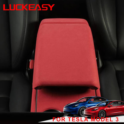 LUCKEASY For Tesla Model 3 2017-2023 Interior Auto Accessories Patch Flip Fur Steering Wheel Instrument Panel Air Outlet Sticker