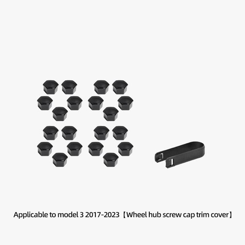 LUCKEASY For Tesla Model 3 Model X Model S 2017-2023 Wheel Hub Screw Cover Kit Car Accessories Wheel Nut Caps 20Pcs/Set