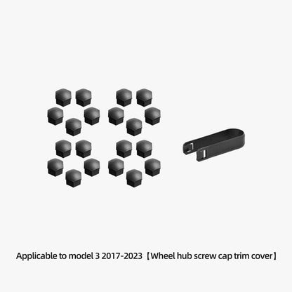 LUCKEASY For Tesla Model 3 Model X Model S 2017-2023 Wheel Hub Screw Cover Kit Car Accessories Wheel Nut Caps 20Pcs/Set
