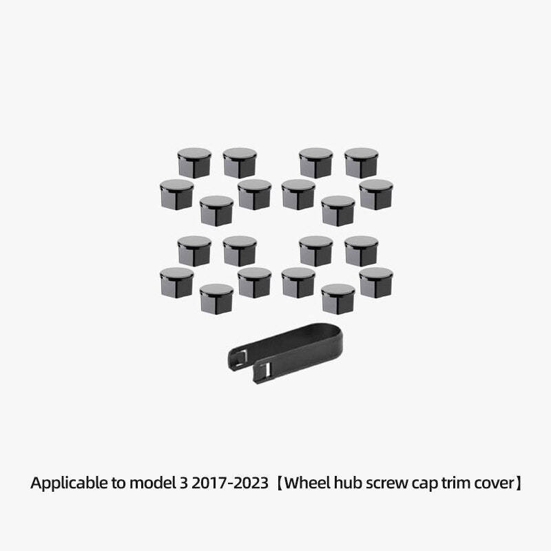 LUCKEASY For Tesla Model 3 Model X Model S 2017-2023 Wheel Hub Screw Cover Kit Car Accessories Wheel Nut Caps 20Pcs/Set