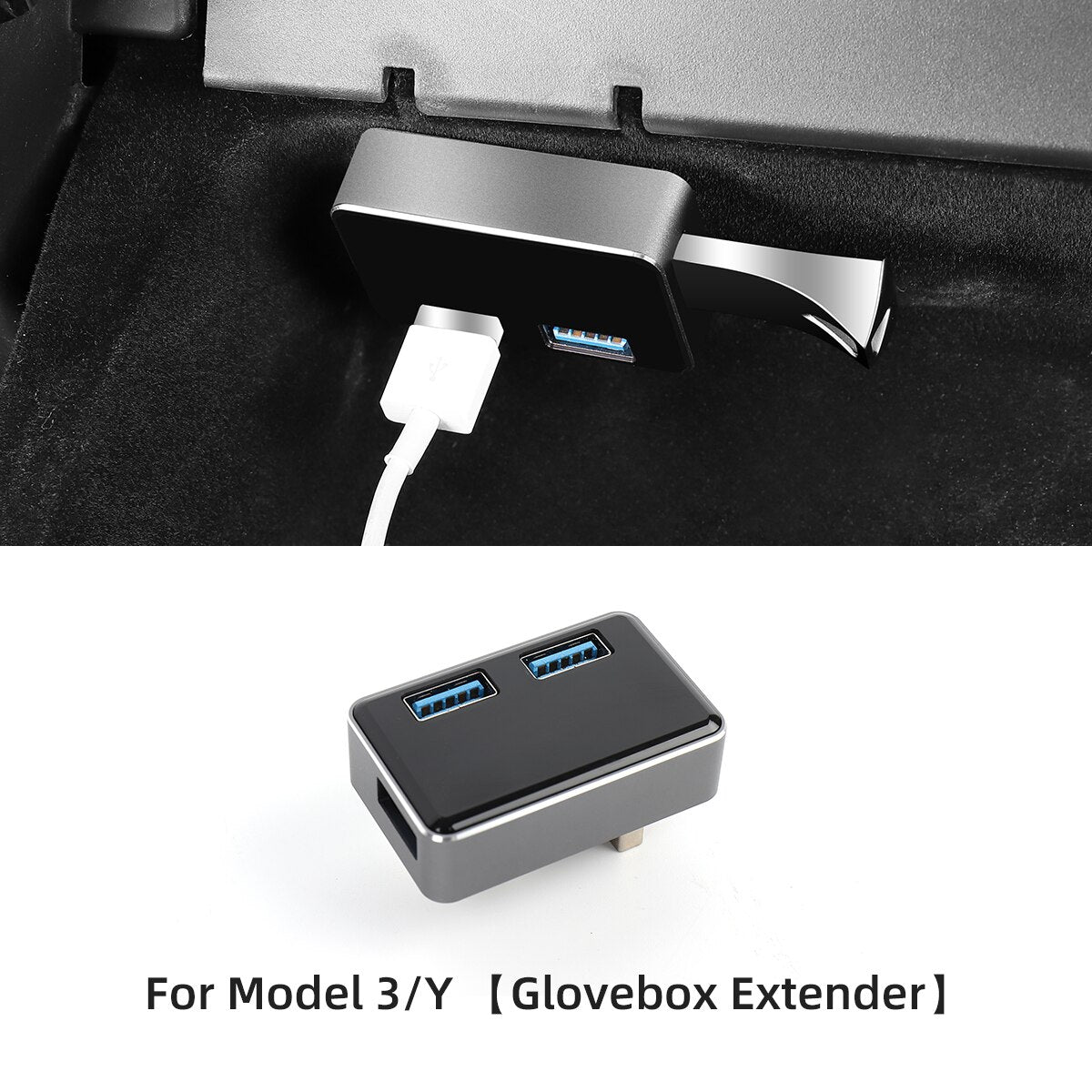 For Tesla Model 3 Model Y Central Control USB Shunt Hub Car Decoration Accessories 27W Quick Charger Docking Station