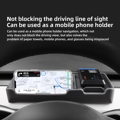 LUCKEASY For Tesla Model 3 Y 2021-2023 Car Multifunctional Dashboard Anti-Slip Pad Interior Accessories Small Item Storage Mat