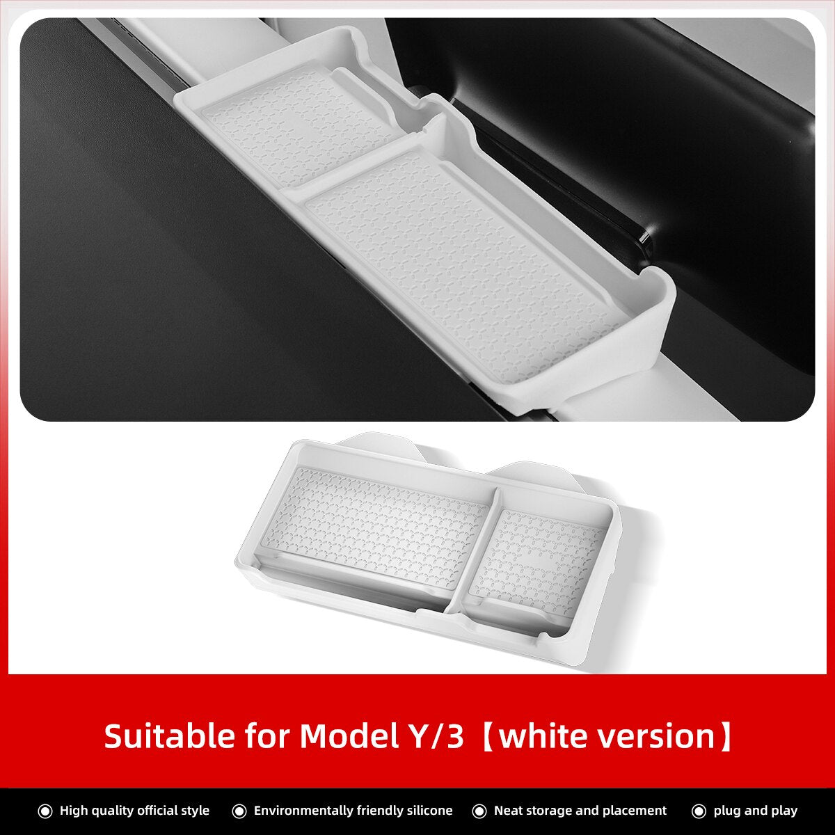 LUCKEASY For Tesla Model 3 Y 2021-2023 Car Multifunctional Dashboard Anti-Slip Pad Interior Accessories Small Item Storage Mat