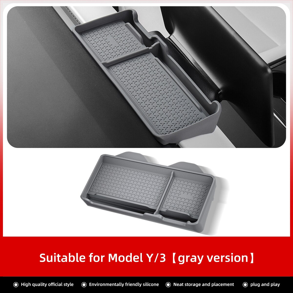 LUCKEASY For Tesla Model 3 Y 2021-2023 Car Multifunctional Dashboard Anti-Slip Pad Interior Accessories Small Item Storage Mat