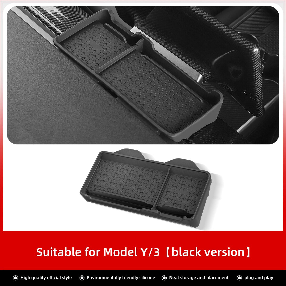 LUCKEASY For Tesla Model 3 Y 2021-2023 Car Multifunctional Dashboard Anti-Slip Pad Interior Accessories Small Item Storage Mat