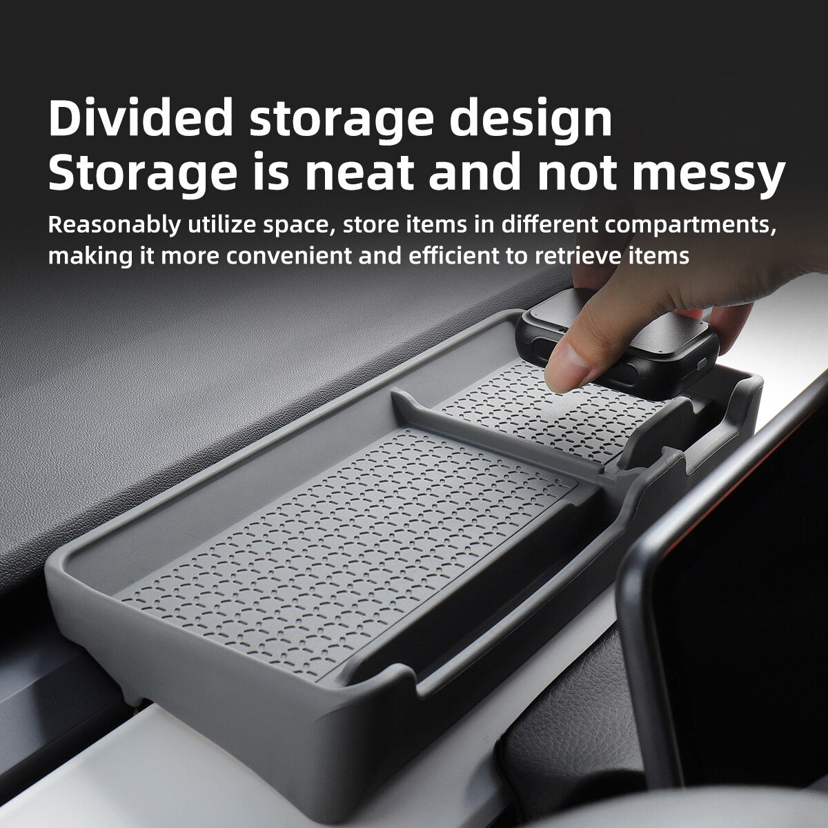 LUCKEASY For Tesla Model 3 Y 2021-2023 Car Multifunctional Dashboard Anti-Slip Pad Interior Accessories Small Item Storage Mat