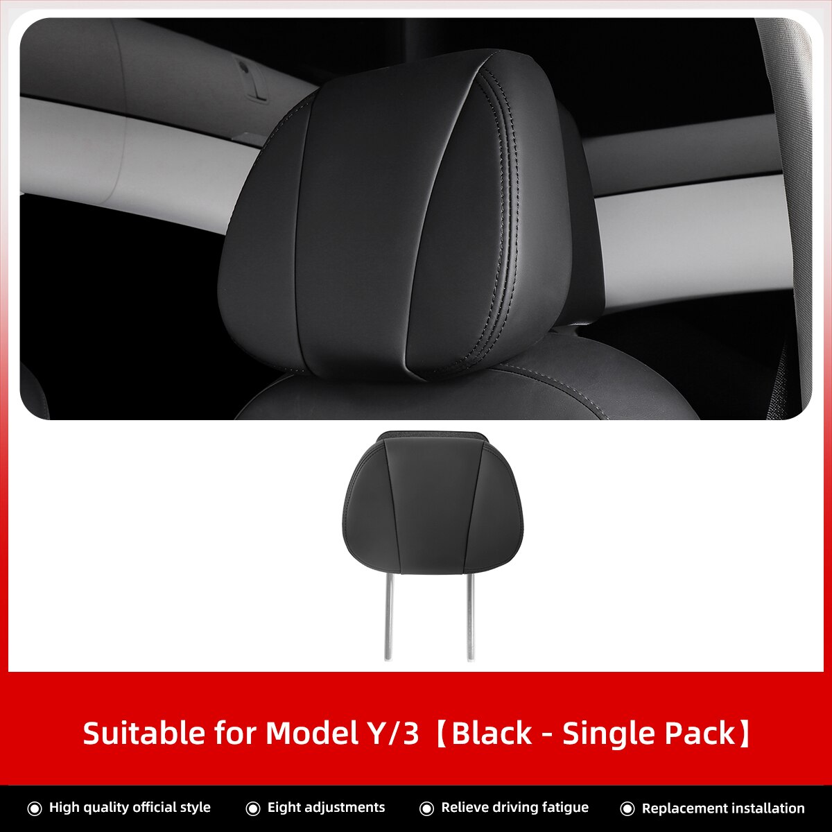 LUCKEASY For Tesla Model 3 Y 2022-2023 Head Neck Rest Support Car Seat Adjustable Pillow Replacement Headrest Car Accessories