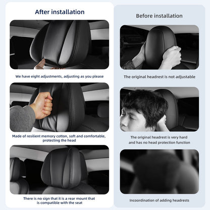 LUCKEASY For Tesla Model 3 Y 2022-2023 Head Neck Rest Support Car Seat Adjustable Pillow Replacement Headrest Car Accessories
