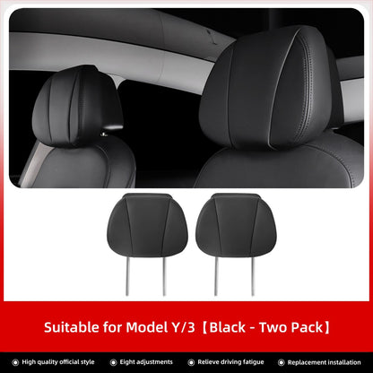 LUCKEASY For Tesla Model 3 Y 2022-2023 Head Neck Rest Support Car Seat Adjustable Pillow Replacement Headrest Car Accessories