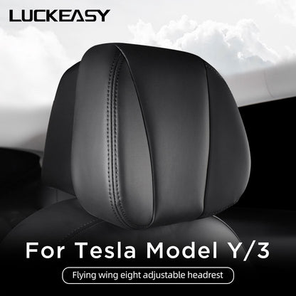 LUCKEASY For Tesla Model 3 Y 2022-2023 Head Neck Rest Support Car Seat Adjustable Pillow Replacement Headrest Car Accessories