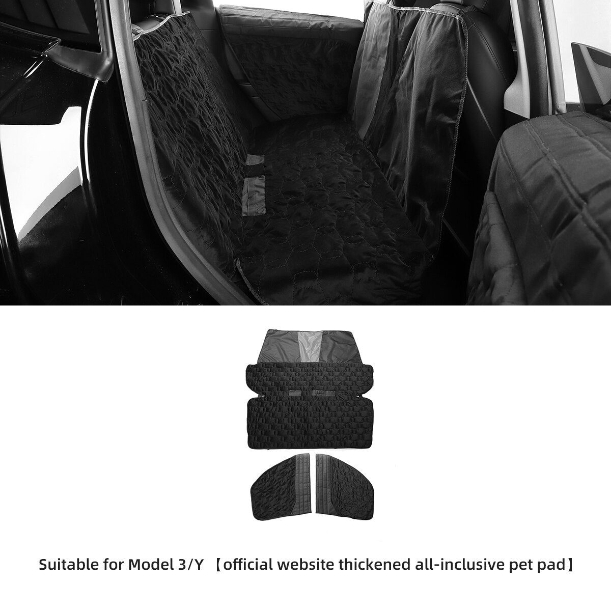 LUCKEASY For Tesla Model 3 Y S 2017-2023 Car Accessories Thickened All-inclusive Pet Pad Rear Seat Protection Cushion Pet Mat