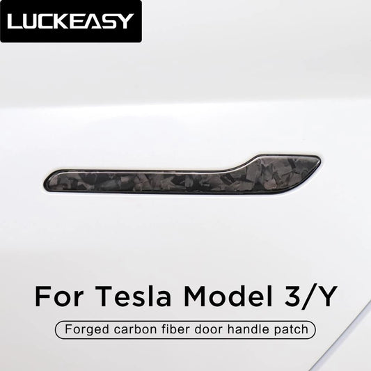 For Tesla Model 3 Y X S 2016-2023 Door Handle Patch Real Carbon Fiber Door Handle Decoration Stickers Car Accessories