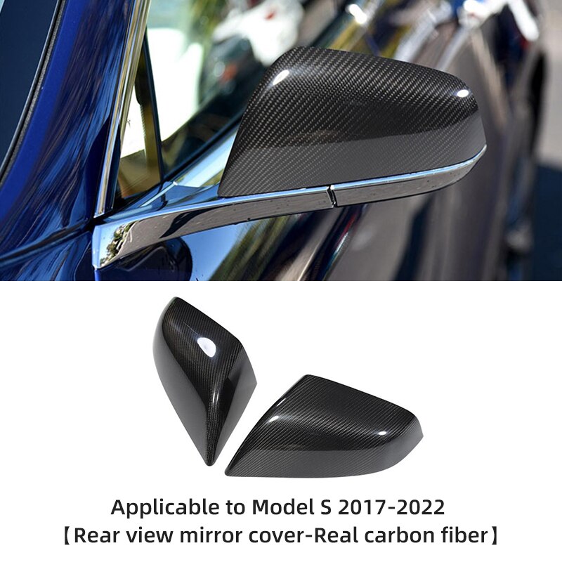 For Tesla Model 3 Y X S 2021-2023 Real Carbon Fiber Rearview Mirror Cover Car Accessories Side Rear View Protective Cap