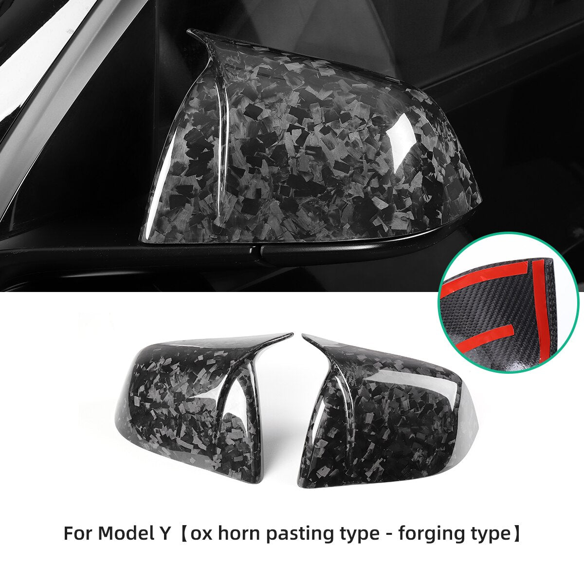 For Tesla Model 3 Y X S 2021-2023 Real Carbon Fiber Rearview Mirror Cover Car Accessories Side Rear View Protective Cap