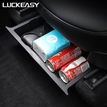 For Tesla Model Y 2017-2023 Under Seat Storage Box Organizer Drawer Holder TPE Storage Lower Box Car Accessories
